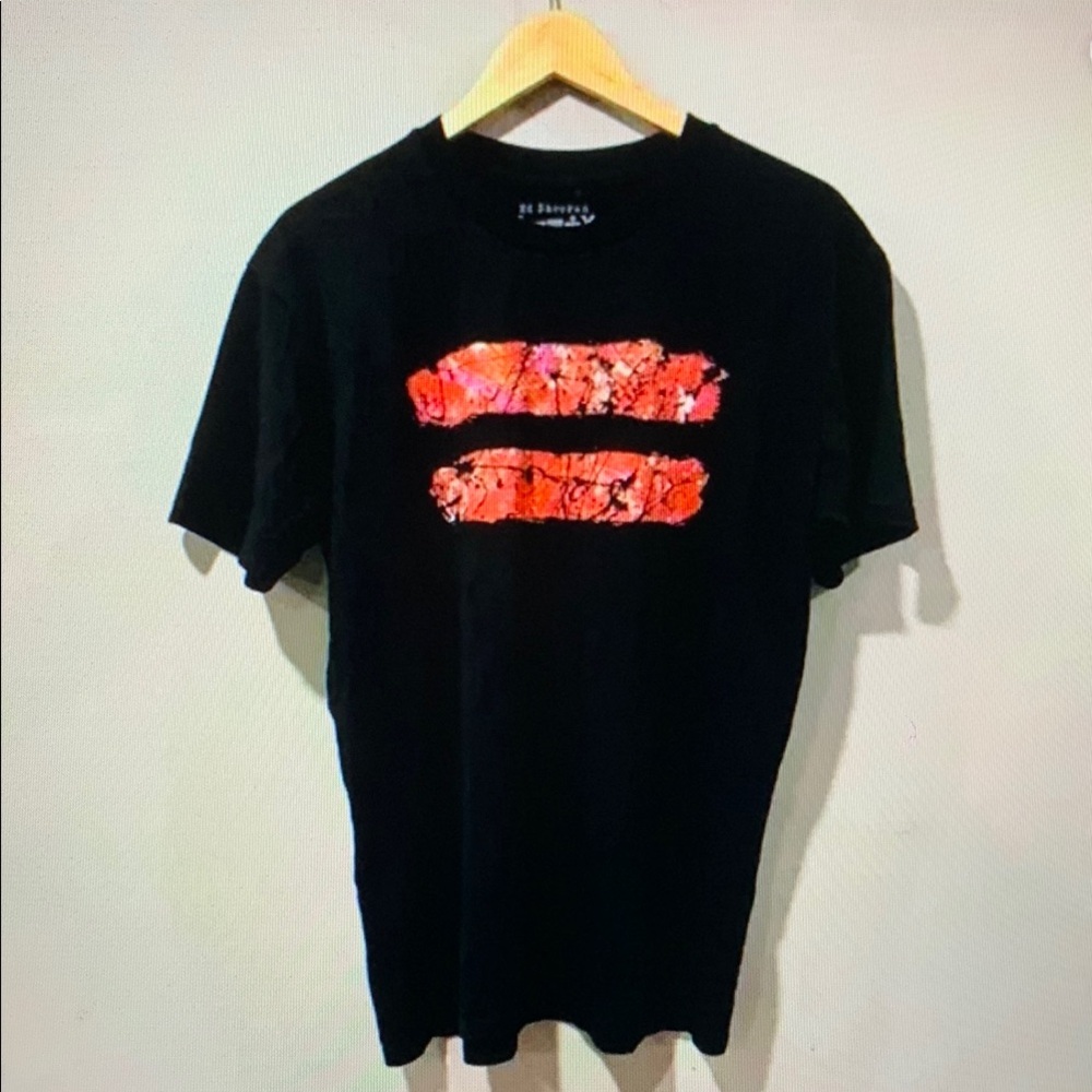 Black and Red Graphic T-Shirt